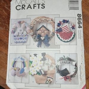 McCall's Crafts Pattern 8664 Wreaths